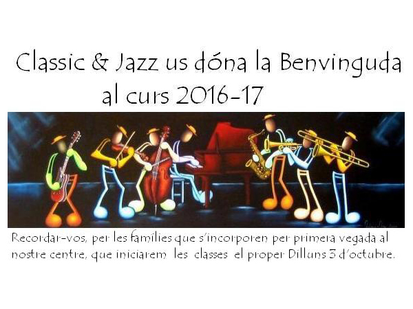  Classic & Jazz os da la Bienvenida al curso 2016-17